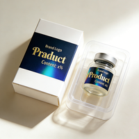 Étiquettes de flacons en vinyle PVC personnalisables de haute qualité 2ml/3ml/5ml, autocollants holographiques résistants à l'eau et à la chaleur, imprimés au laser avec code-barres