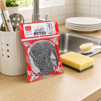 Sachet OPP à fenêtre transparente, sac en plastique auto-adhésif pour éponge à récurer en laine d'acier de cuisine, personnalisé en usine