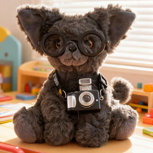 Lindo Peluche con Forma de Gato, Muñeco de Gato Sentado con Pelo Rizado, Adorno Decorativo Móvil, Regalo para las Fiestas - Product Image 5