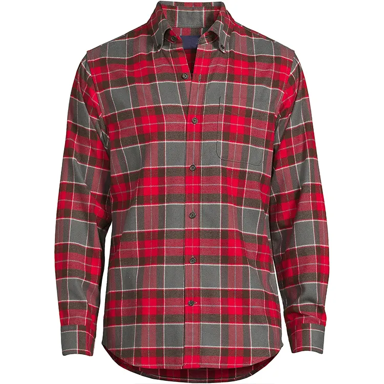 Nouvelle arrivée 100% coton à manches longues à carreaux Tartan chemises en flanelle imprimées