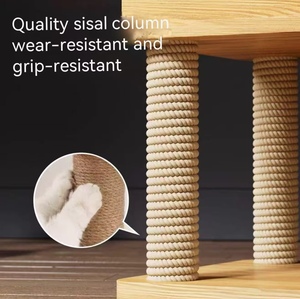 Modern Çevre Dostu Kedi Tırmanma Çerçevesi Ağacı Entegre Yatak Tırmalama Direği Yarım Daire Kedi Evi 4 Katlı Karton 150cm Yüksekliğinde - Product Image 5