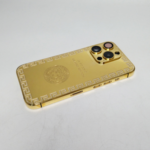 <span class=keywords><strong>Coque</strong></span> de protection pour téléphone portable avec cadre en or de luxe avec boîtier en or véritable plaqué Zircon pouvant être personnalisé logo pour iPhone - Product Image 4