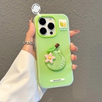 Pêche pastèque ananas fruits conception dessin animé mignon femmes étui pour iPhone 16 15 14 13 12 11 Pro Max Plus 3D gelée couvre