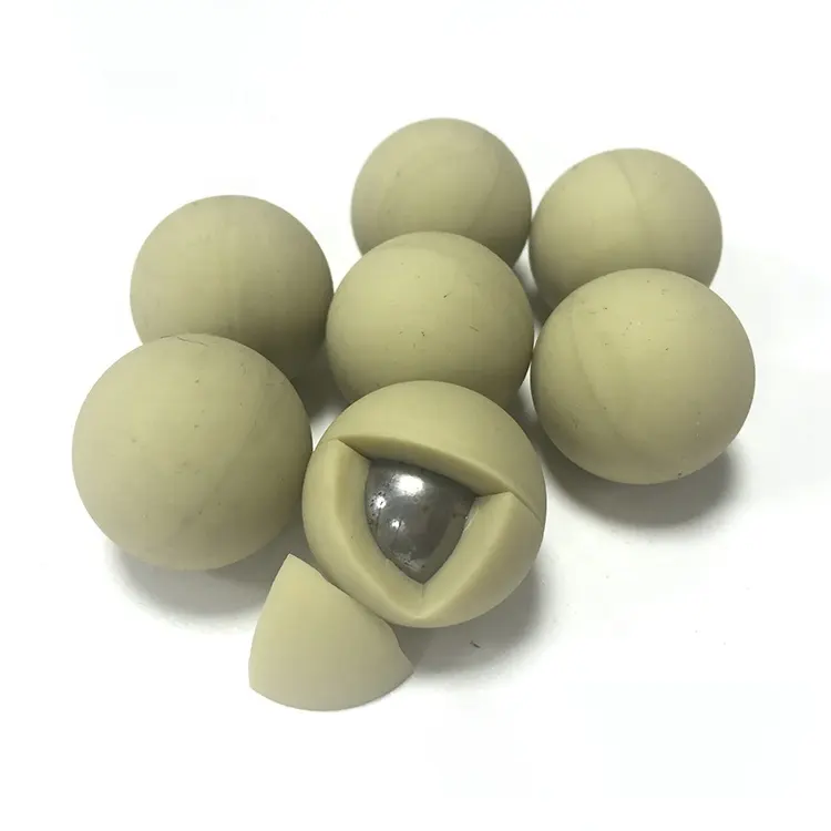 15mm कम कार्बन स्टील की गेंद खिलौने बनाने के लिए अलग अलग रंग के साथ लेपित रबर रबर लेपित स्टील की गेंद
