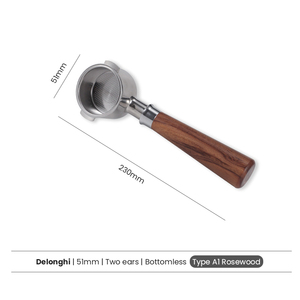 De'Longhi EC200 EC221 ECO310 ECO311 EC330 EC152 EC156B ECP35.31 51MM Bottomless 2 Ears Custom Handle Espresso <b>Coffee</b> Portafilter - Product Image 2