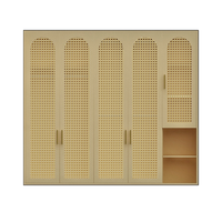 Armoire autoportante professionnelle en rotin tressé, design moderne et écologique, sur mesure pour chambre et dressing