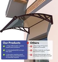 Auvent de fenêtre de luxe en métal transparent DIY, protection contre la pluie pour portes et fenêtres – Meilleur prix