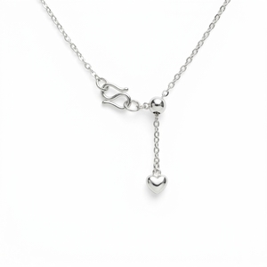 Glam High End Polished White Pt950 Fine Adjustable Minimalist Pendant Chain Unisex Daily <b>Stack</b> Gift Platinum Jewelry - Product Image 2