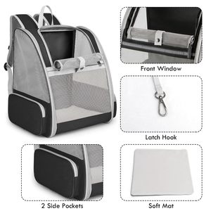 Kediler köpekler için taşınabilir nefes küçük evcil hayvan sırt çantası üç çıkışları naylon kumaş açık seyahat için sahip hayvan desen - Product Image 2