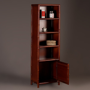 Meuble de rangement à thé en bambou fait main, étagère multi-niveaux sur pied avec armoire pour salon, mobilier classique - Product Image 2