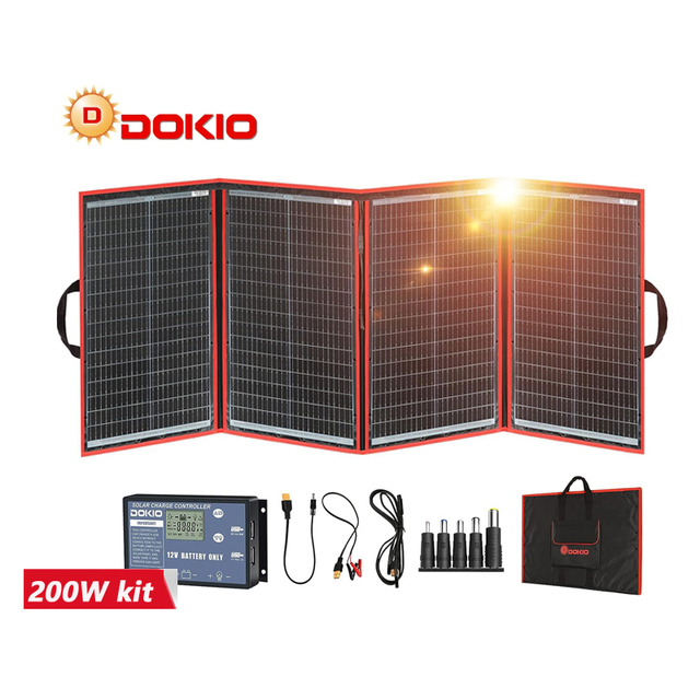 For Oversea Warehouse Waterproof Portable Foldable 200W Solar Panel 12V Charger 1 Year Home Use Car RV Camping Outdoor