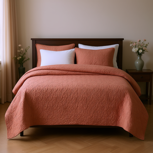 Juego de Edredón Reversible de 3 Piezas para Cama Queen, Relleno de Algodón y Poliéster, Diseño Floral, Estilo Clásico, Ropa de Cama para el Hogar - Product Image 2