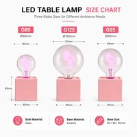Bombilla LED G80 G95 G125 con Forma de Corazón, Campana y Luna, Funciona con Batería, Base Cuadrada de Cerámica, Colorida, para Fines Decorativos, Lámpara de Regalo