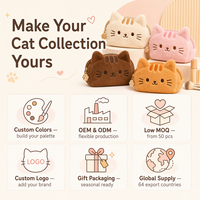 Pochette Kawaii en forme de tête de chat pour femme, mignonne, en peluche, résistante à l'eau, étui AirPods tendance, porte-monnaie en polyester avec fermeture éclair à queue, pour voyage