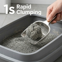 Litière pour chat en bentonite premium à agglomération rapide, contrôle puissant des odeurs, 99 % sans poussière, bentonite naturelle au sodium pour animaux de compagnie