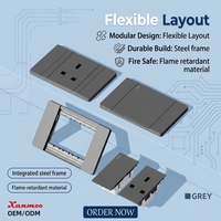 Vente directe d'usine de l'interrupteur mural double commande gris de type 118, 13A, avec prise