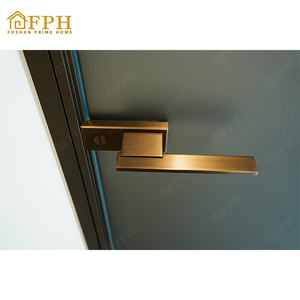 Portes battantes intérieures en aluminium à cadre fin <span class=keywords><strong>Gley</strong></span>, avec verre dépoli pour bureau et chambre à coucher, vente chaude - Product Image 2