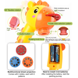 Tableau de <span class=keywords><strong>dessin</strong></span> projecteur LED en plastique, design girafe de <span class=keywords><strong>dessin</strong></span> animé, jouet éducatif pour les enfants de 2 à 4 ans, ABS écologique - Product Image 4