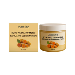 VIARELINE Coussin nettoyant exfoliant au curcuma Soin hydratant nettoyant doux Pores du visage Boîte de draps en <span class=keywords><strong>coton</strong></span> 3 couches - Product Image 6