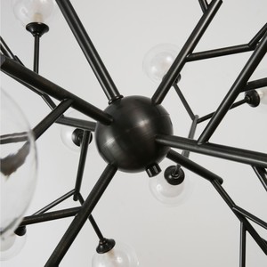 Lámpara de Araña de Cristal y Latón Hecha a Mano, Moderna Lámpara Colgante de Cristal con Diseño Molecular para Sala de Estar, Villa, Proyectos Hoteleros - Product Image 6