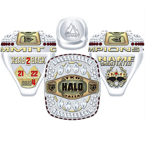 Anillo de campeonato de fútbol de fantasía personalizado Anillo de trofeo de premio de campeón en tono dorado y plateado para el ganador de la Liga - Product Image 2