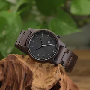 Montre en bois pour hommes, montre-bracelet étanche quotidienne, horloge à Quartz, montre en bois écologique pour hommes