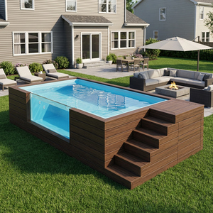 Piscina de Lujo de 20 pies (30 pies) en Contenedor, con Jardín, Ventana Grande de Vidrio, Spa de Acrílico Transparente, Piscina de Fibra de Vidrio y Madera - Product Image 6