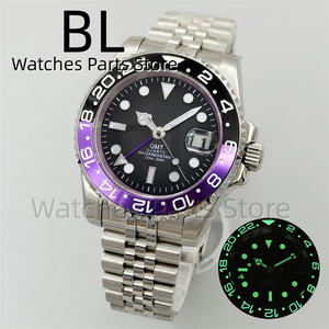 BLIGER 40mm <span class=keywords><strong>GMT</strong></span> Reloj para hombre Bisel de cerámica Cristal de zafiro Esfera luminosa 10Bar Cristal de zafiro resistente al agua Acero inoxidable Glideclas - Product Image 2