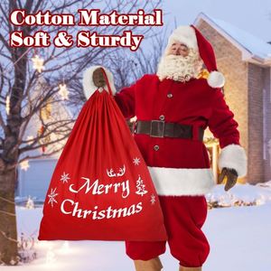 Custom Cloth <b>Christmas</b> <b>Gift</b> <b>Bag</b> Classic Santa Sack Drawstring Design 100% Cotton <b>Extra</b> <b>Large</b> Bulk - Product Image 6