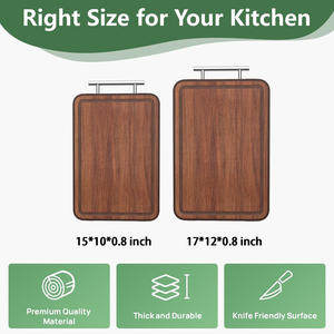 <span class=keywords><strong>Planche</strong></span> à découper en bois d'ébène et titane, double face, sans BPA, certifiée FSC, épaisse, antidérapante, pour charcuterie et cuisine - Product Image 2