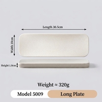 Assiette de service rectangulaire en mélamine mouchetée de 30,5 cm, modèle 5009, bord gaufré, pour la maison, les hôtels et les restaurants