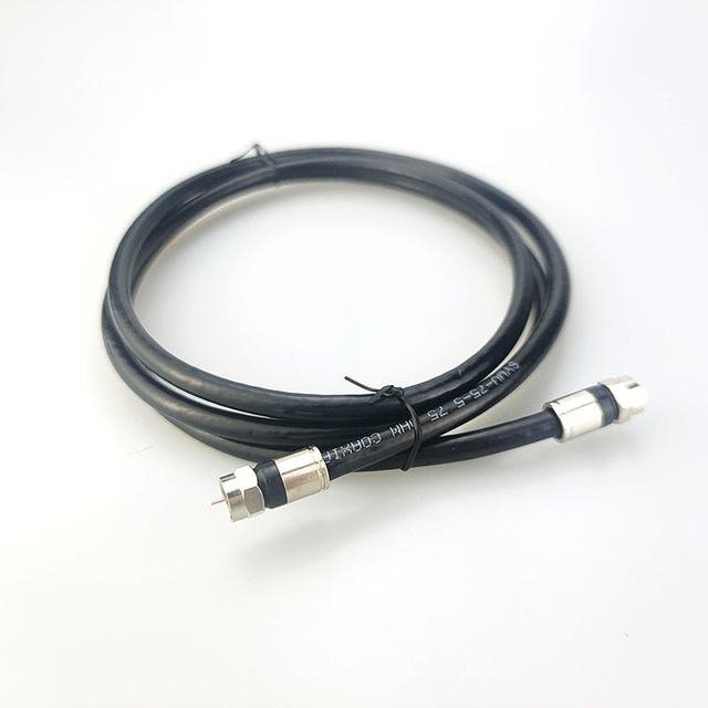 75 Ohm RG6 Coaxial Cable Copper Clad Steel Inner Conductor F Male Connector Customized Color 15m Length for TV Box Communication