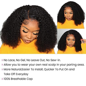 Peluca de Cabello Virgen Remy Brasileño, Color Marrón <span class=keywords><strong>Claro</strong></span> con Reflejos <span class=keywords><strong>Balayage</strong></span>, Rizado Profundo, Pre-Desplumado, 18 Pulgadas de Largo - Product Image 5