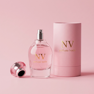 Flacon de parfum en verre courbé rose dégradé, flacon de parfum vide personnalisé, bouchon rond rose, vente en gros d'usine, bouchon de flacon de parfum personnalisé - Product Image 6