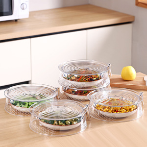 Nouveau couvercle alimentaire isolant multicouche transparent anti-insectes avec poignée pour la maison - Product Image 4