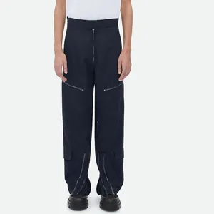 S & L Logo Custom Nylon Summer Cargo Pants 100% Poliamida/ODM Pantalones de cintura con cierre a presión para hombre