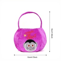 Sacs de bonbons d'Halloween en peluche, portables, brodés, en forme de citrouille, réutilisables, paniers à friandises pour enfants, pour fêtes d'enfants
