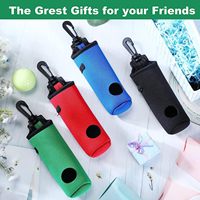 Accessoires de golf en néoprène avec logo personnalisé sac de balle de golf 3 pièces avec support de té pochette de balle de golf durable avec crochet sac de rangement portable