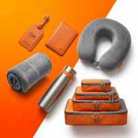 Set Hadiah Perjalanan Perusahaan Khusus: Selimut Perjalanan, Bantal Leher, Kit Packing Cubes, Tag Bagasi, dan Tempat Paspor untuk Maskapai Penerbangan