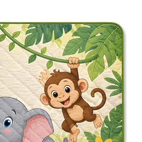 Tapis de pique-nique matelassé extra large, imperméable, pour l'extérieur, tapis de jeu jungle pour la famille, les enfants, le camping, la plage