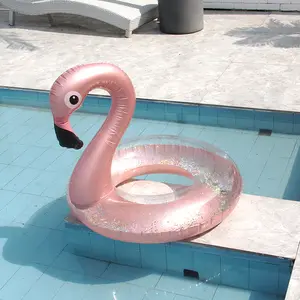 Flamingo ban renang anak dan dewasa, cincin berenang hewan tiup ukuran penuh