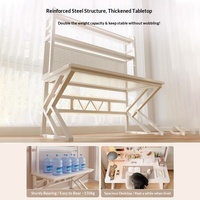 Bureau d'ordinateur simple avec étagère intégrée pour étudiant, maison, chambre, bureau, en panneau perforé