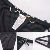 PASUXI Vente en gros usine – Culottes string sexy pour femmes avec dentelle, motif floral et chaîne cœur brillante