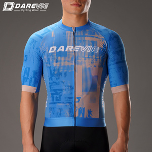 Jersey de <span class=keywords><strong>Ciclismo</strong></span> MTB de Manga Corta Transpirable Darevie Ropa de <span class=keywords><strong>Ciclismo</strong></span> Profesional de Finlandia <span class=keywords><strong>Azul</strong></span> y Rosa de Fábrica - Product Image 5