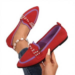 2026 New Fashion <b>Square</b> Toe Autumn Summer Slip-On Rubber Outsole <b>Large</b> Size Breathable Flat Single Shoes Women <b>Set</b> Feet Bow Lazy - Product Image 2