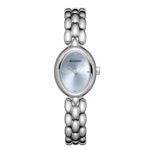 Reloj de Cuarzo de Acero Inoxidable Pulido y Delicado con Acabados de Correa Intercambiables para Ocasiones de Negocios y Casuales - Product Image 1