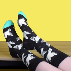 <span class=keywords><strong>Français</strong></span> Rétro Artistique Crew Chaussettes Couple Niche Tendance Artistique Personnalité Créative Peinture À L'huile Coton Corps Rue Chaussettes Hommes - Product Image 5