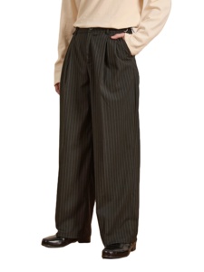 <span class=keywords><strong>Pantalon</strong></span> <span class=keywords><strong>de</strong></span> Costume Formel Plissé à Rayures Classiques Vintage pour <span class=keywords><strong>Homme</strong></span>, Coupe Ample Décontractée, Style Élégant, avec Fermeture Éclair et Jambes Larges, Personnalisable OEM - Product Image 2