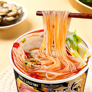 Fideos de arroz con ajo y almejas, fideos de arroz, Cubo de cerveza instantánea en taza, embalaje de fideos instantáneos, fideos finos - Product Image 5