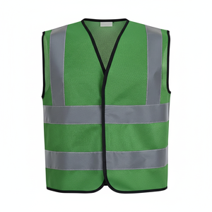 Veste de circulation verte haute visibilité gilet de sécurité réfléchissant multi-poches LED Flash personnalisable en nylon haute visibilité Logo personnalisable - Product Image 1